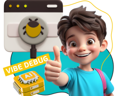 Тестирование & Vibe Debug. Охотники за багами - КИБЕРшкола программирования для детей, компьютерные курсы для школьников, начинающих и подростков - KIBERone г. Салехард