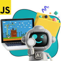 Язык программирования JavaScript + AI. Проектное обучение + геймификация + AI-помощники - КИБЕРшкола программирования для детей, компьютерные курсы для школьников, начинающих и подростков - KIBERone г. Салехард